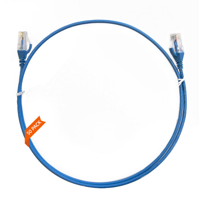 0.25m CAT6 Ultra Thin LSZH Ethernet Network Cable | 50 Pack Blue