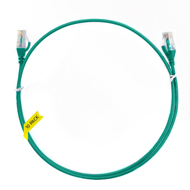 1.5m CAT6 Ultra Thin LSZH Ethernet Network Cable | 10 Pack Green
