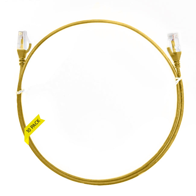 0.75m CAT6 Ultra Thin LSZH Ethernet Network Cable | 10 Pack Yellow