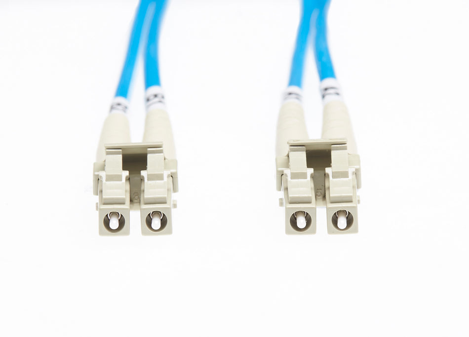 1m LC-LC OM4 Multimode Fibre Optic Cable: Blue
