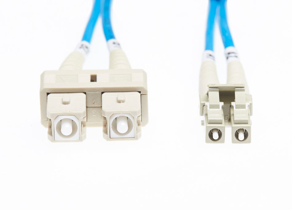 3m LC-SC OM4 Multimode Fibre Optic Cable: Blue