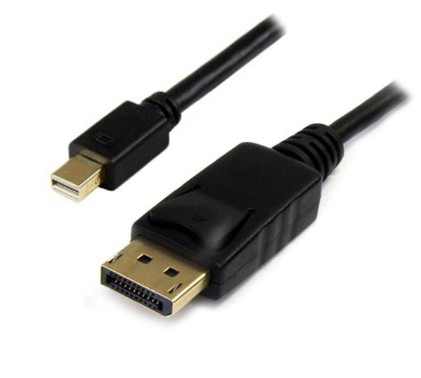 1.5m Mini DisplayPort Male to DisplayPort Male Cable: Black