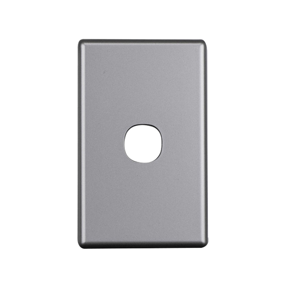 4C | Elegant 1 Gang Aluminium Cover Plate | Silver Matte