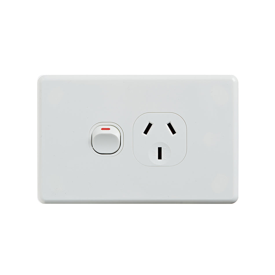 4C | Classic Single Power Point 250V 10A - Horizontal