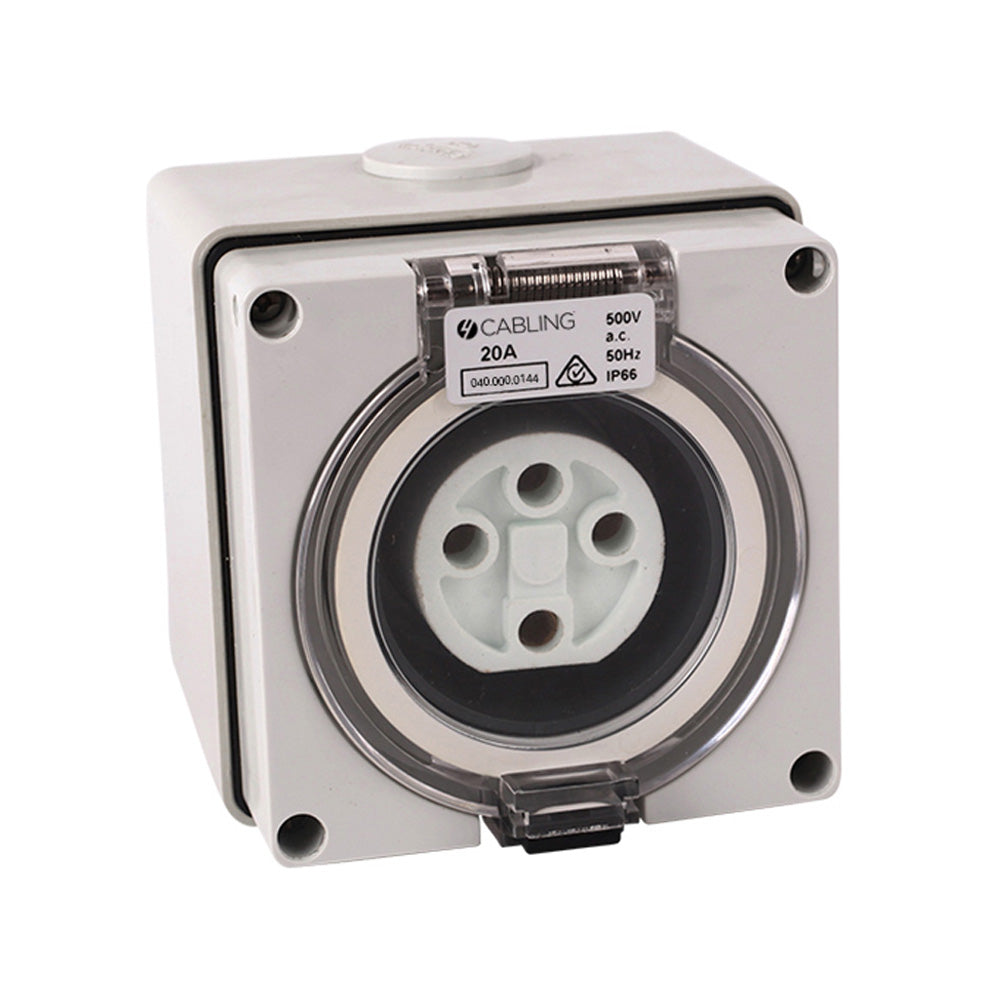 4C | Socket Outlet 4Pin IP66 500V 20A – DZ ELECTRICAL PRODUCTS