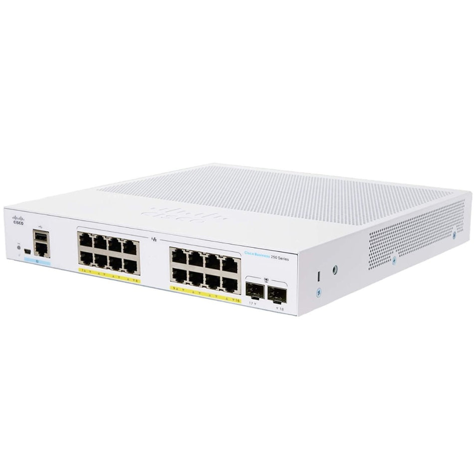 Cisco Business CBS250-16P-2G Smart Switch | 16 Port GE | PoE | 2x1G SFP