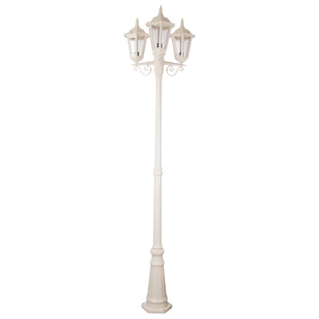 Chester Three Head Tall Post Light Beige