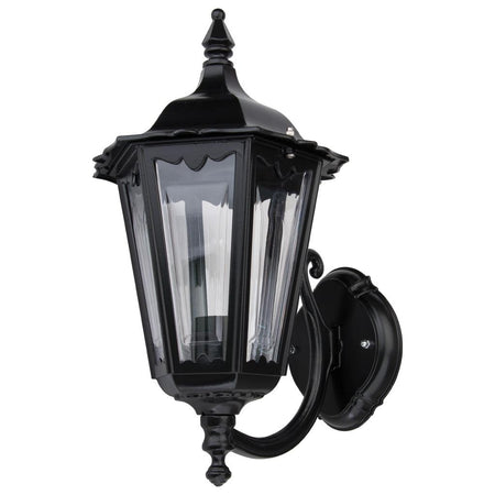 Chester Curved Arm Upward Wall Light Black