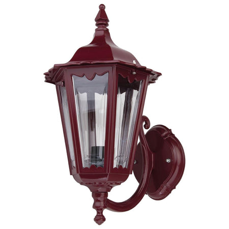 Chester Curved Arm Upward Wall Light Burgundy