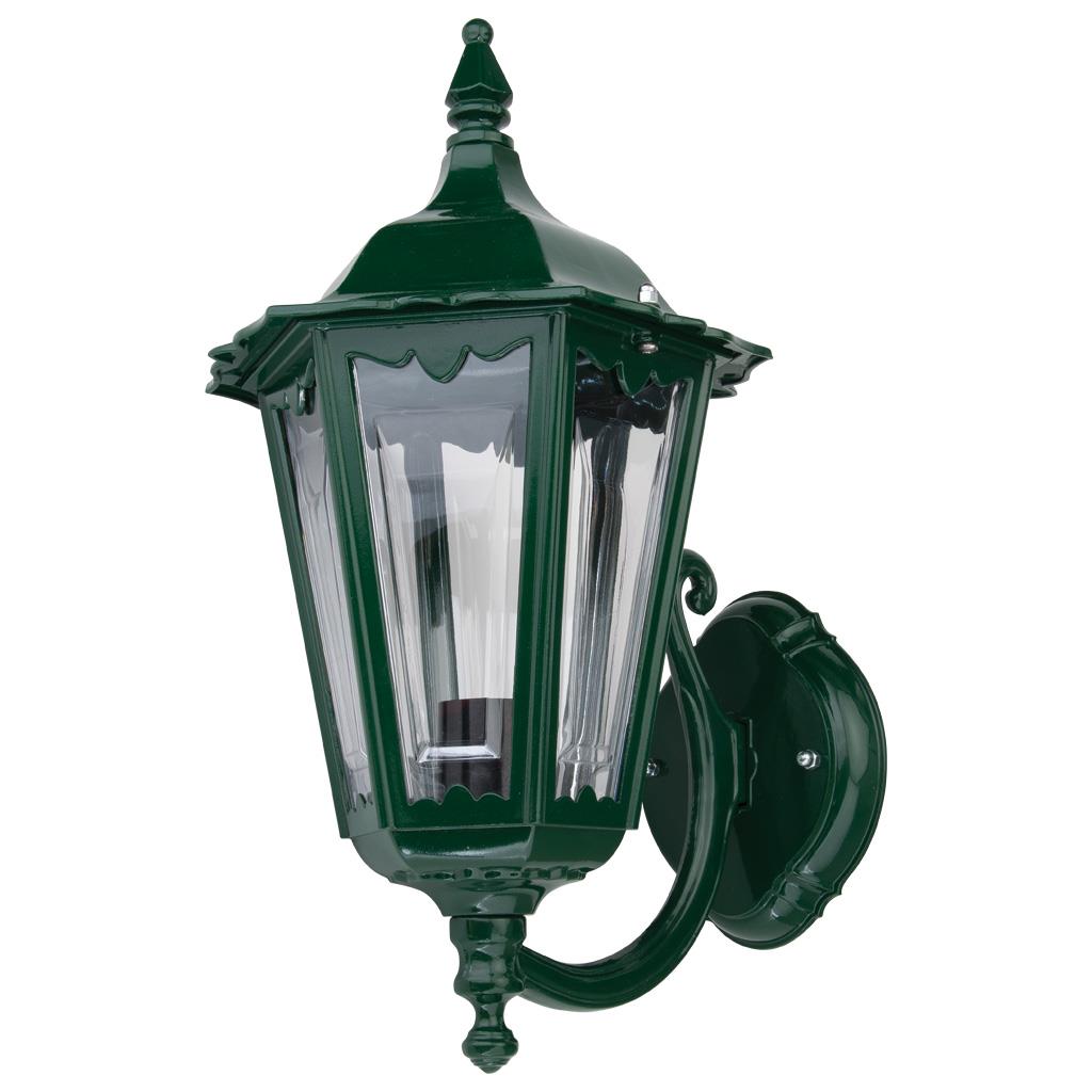 Chester Curved Arm Upward Wall Light Green