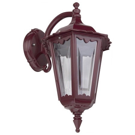 Chester Curved Arm Downward Wall Light Burgundy