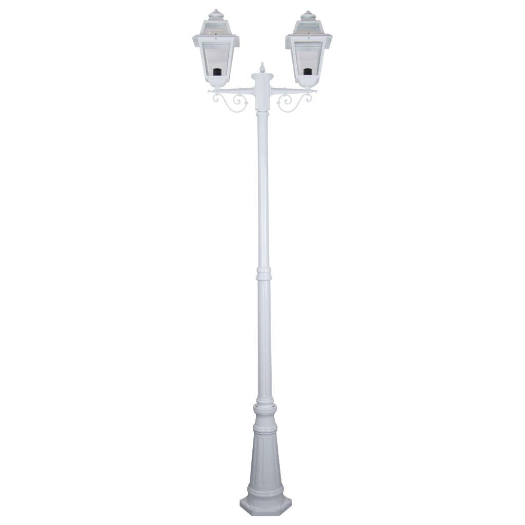 Avignon Twin Head Tall Post Light White