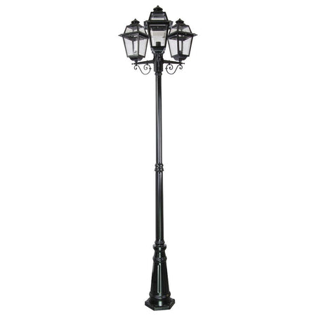 Avignon Triple Head Tall Post Light Black