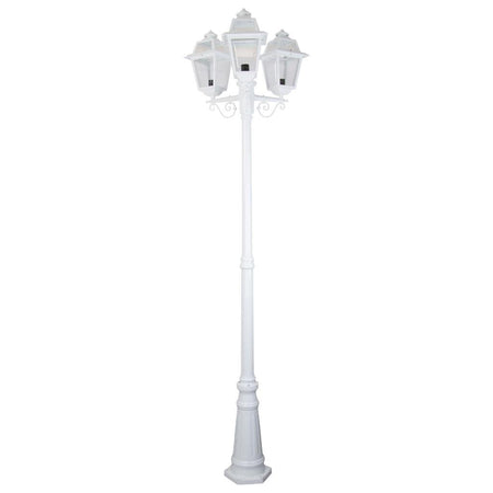 Avignon Triple Head Tall Post Light White