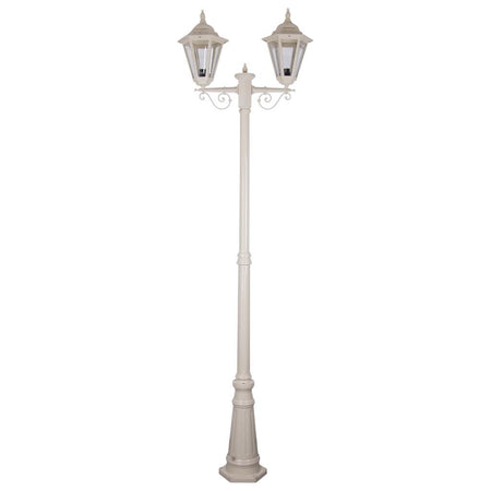 Turin Twin Head Tall Post Light Beige
