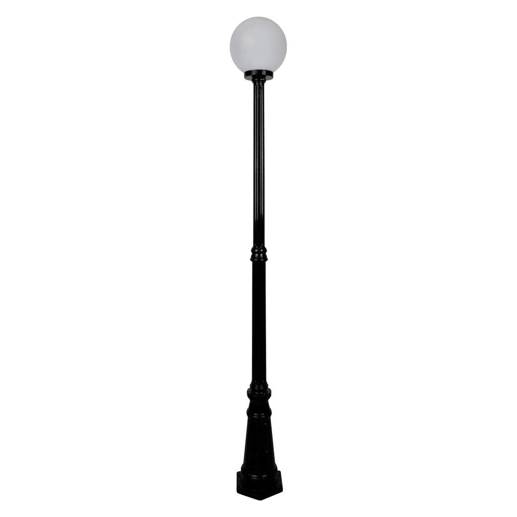 Siena 25cm Sphere Tall Post Light Black