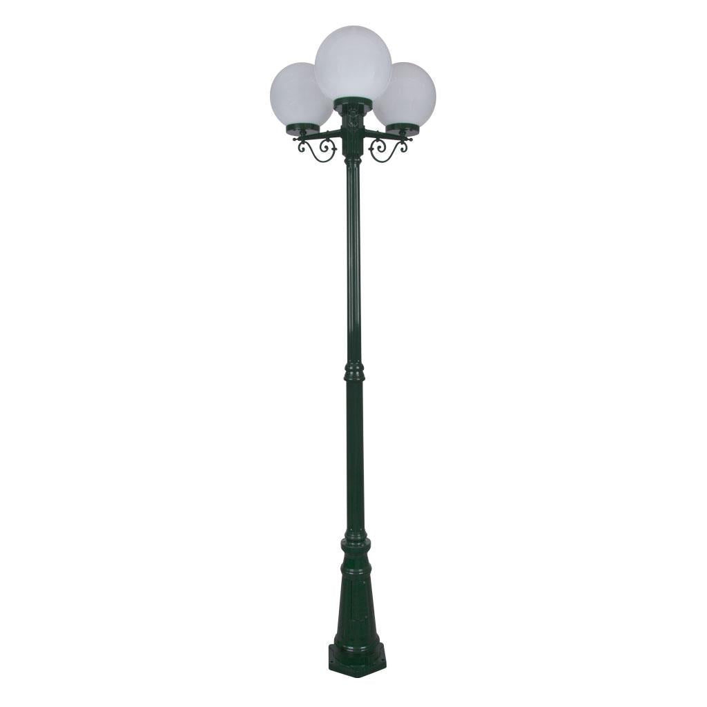 Siena Triple 25cm Spheres Tall Post Light Green