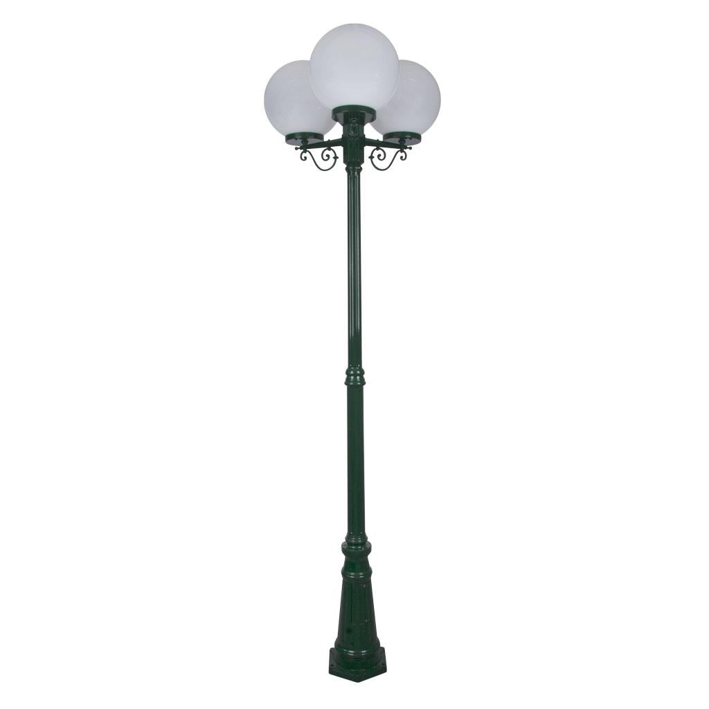 Siena Triple 30cm Spheres Tall Post Light Green