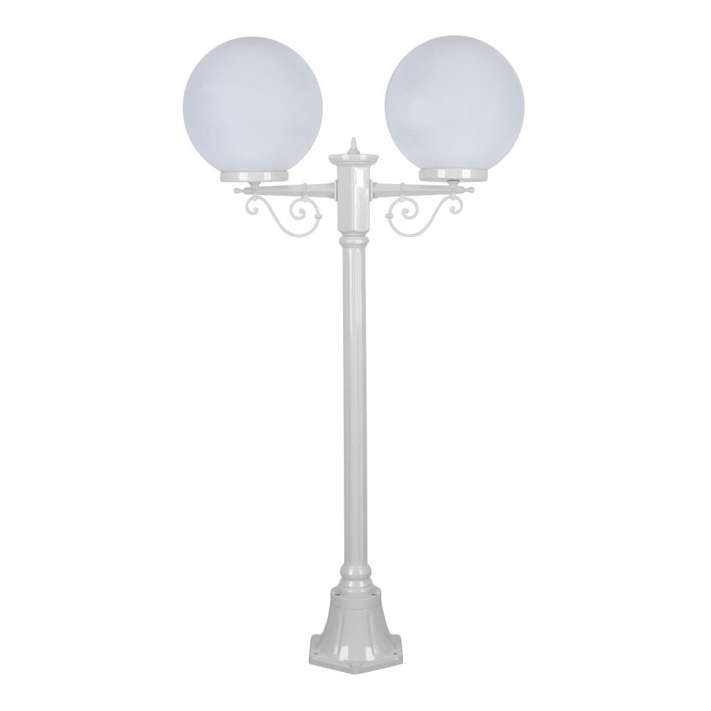 Siena Twin 30cm Spheres Short Post Light White