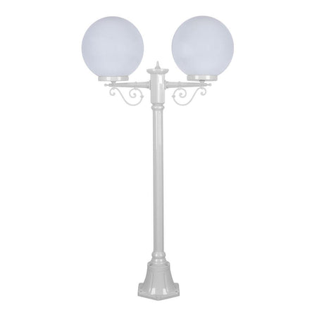 Siena Twin 30cm Spheres Short Post Light White
