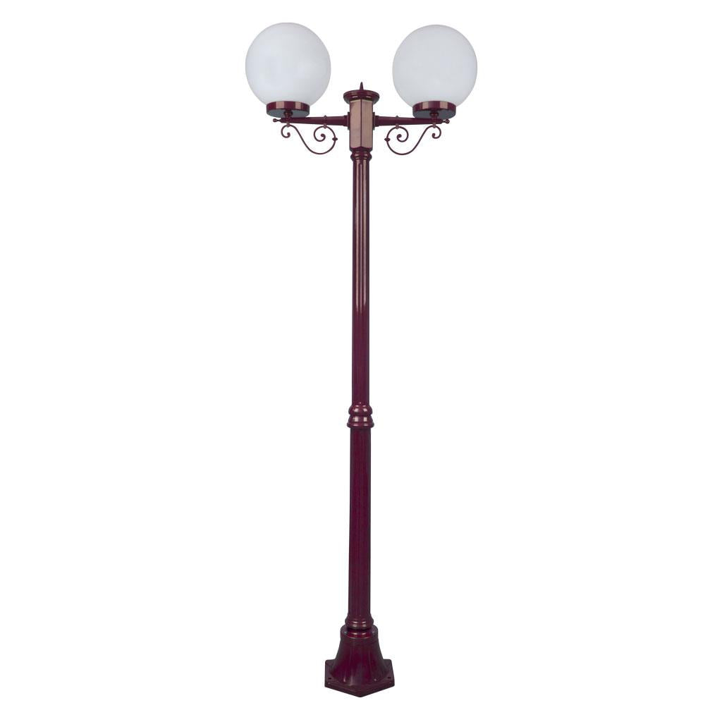 Siena Twin 30cm Spheres Medium Post Light Burgundy