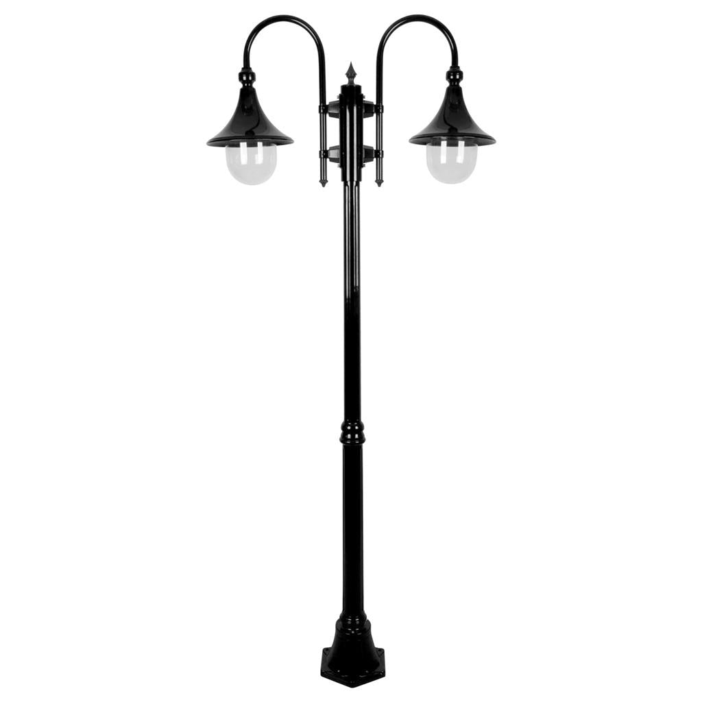 Monaco Twin Head Medium Post Light Black