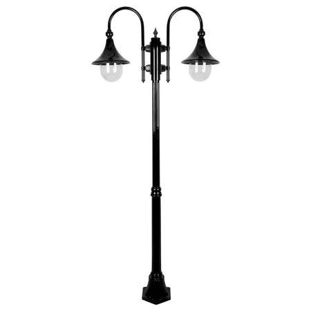 Monaco Twin Head Medium Post Light Black