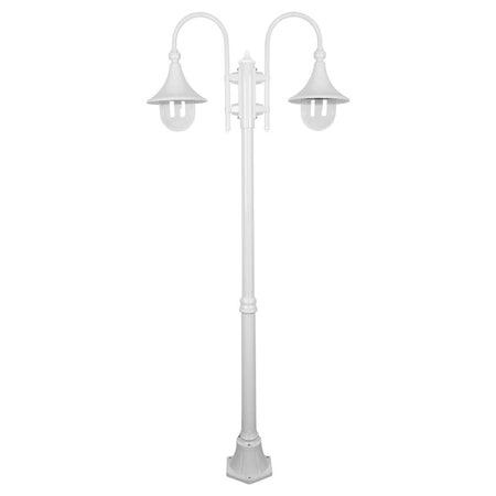 Monaco Twin Head Medium Post Light White