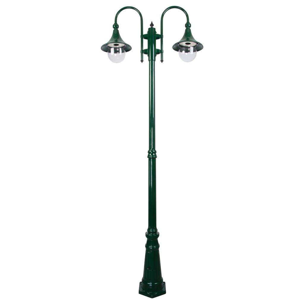 Monaco Twin Head Tall Post Light Green