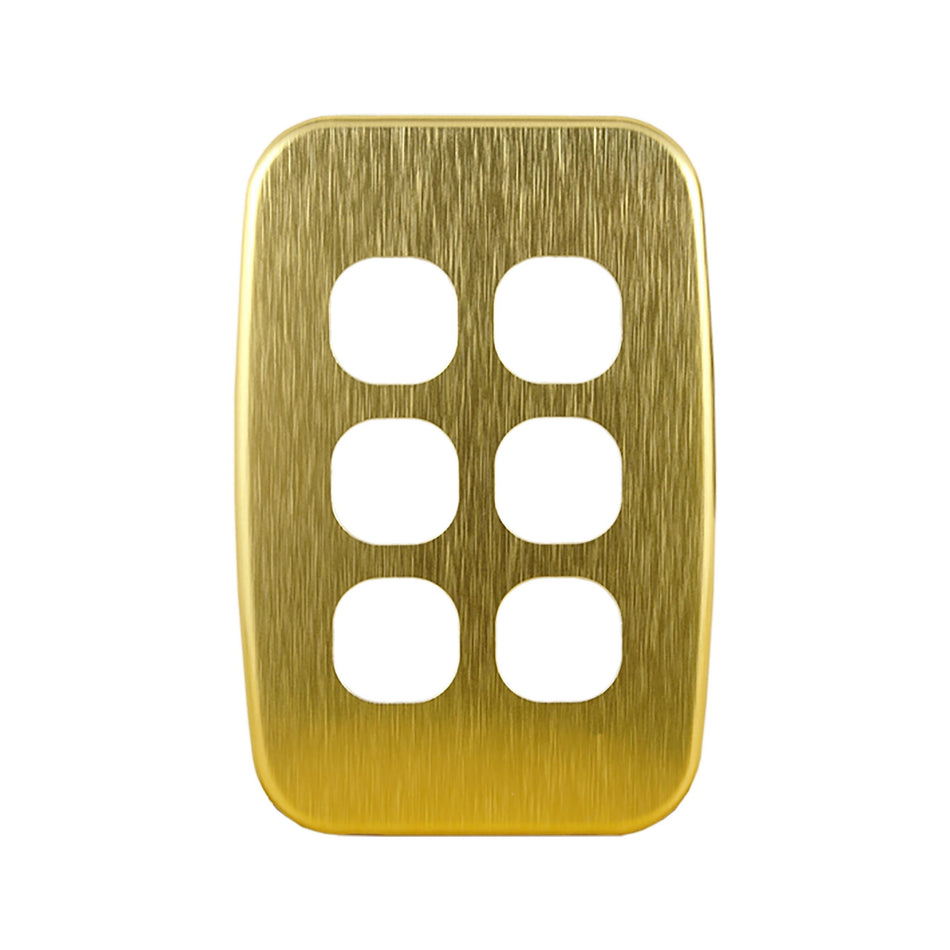 拉丝黄铜盖板 6 位灯开关 LUNA