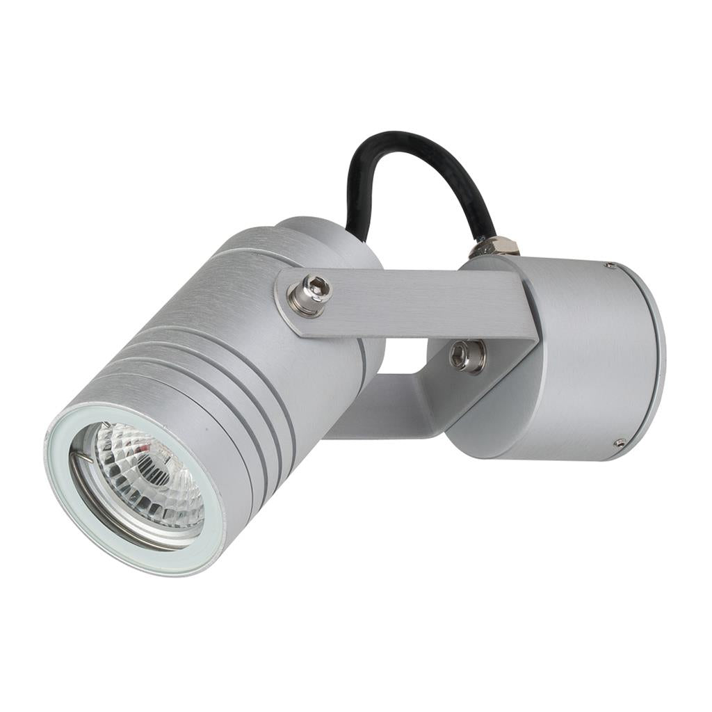 Elite-Adj 6W 240V Dimmable LED Single Adjustable Wall Pillar Light Aluminium / Tri-Colour IP54