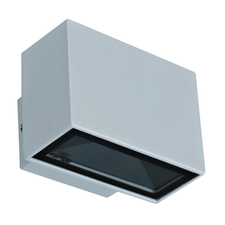 Block 6W 240V Up/Down LED Wall Light Silver / White