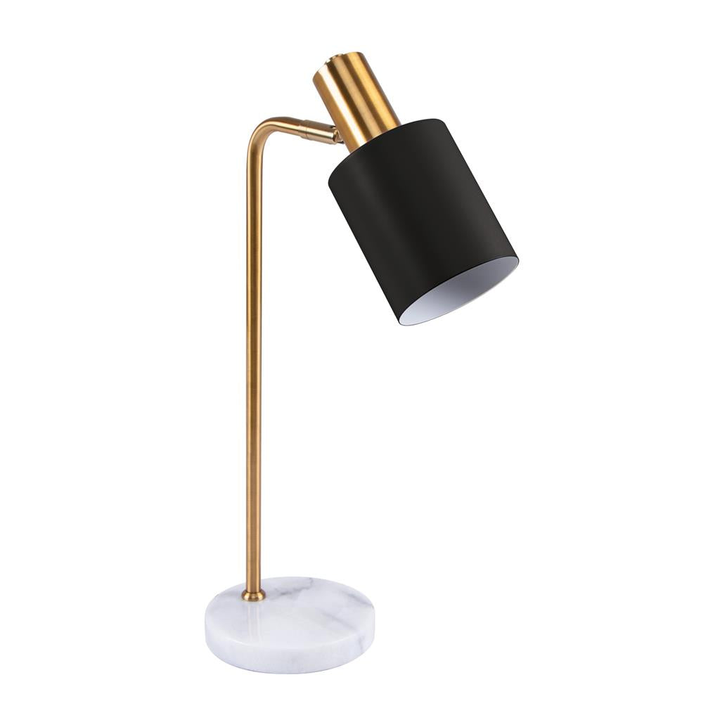 Marisol 1 Light Desk Lamp Black / Antique Brass