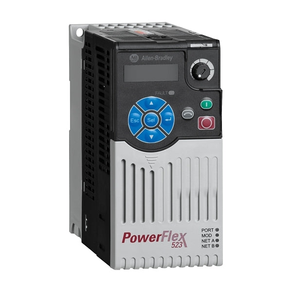 Allen-Bradley PowerFlex 523 VSD 240V IP20 4.8A 0.75kW ND and HD Frame A