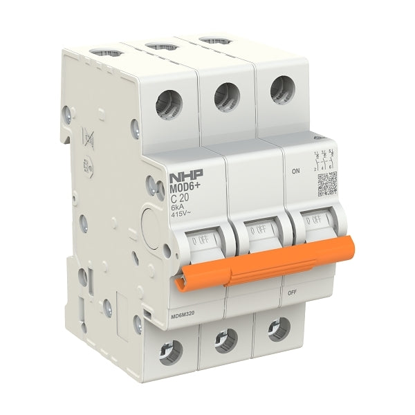 NHP MOD6+ MCB 3 POLE 50A 6KA C CURVE (MD6M350)