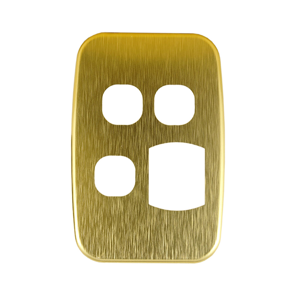 拉丝黄铜盖板 单 GPO 垂直 + 2 个额外开关 LUNA