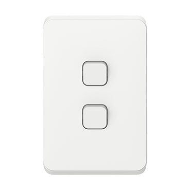 Clipsal Iconic 3042VA-VW | 2 Gang Switch 10AMP | Vivid White