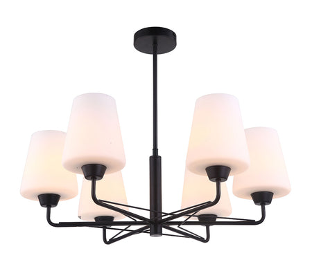 Interior Modern 6 Light Chandelier Matt Black