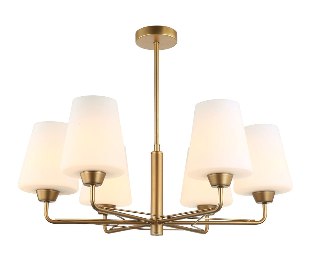 Interior Modern 6 Light Chandelier Matt Gold