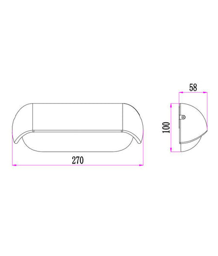 Akentri LED Tri-CCT Exterior Surface Mounted Eyelid Wall Light IP65 - Dark Grey