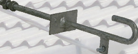 Amboss 310Mm Straight POA Hook C/W 2 X Nuts & Bond (representative image)
