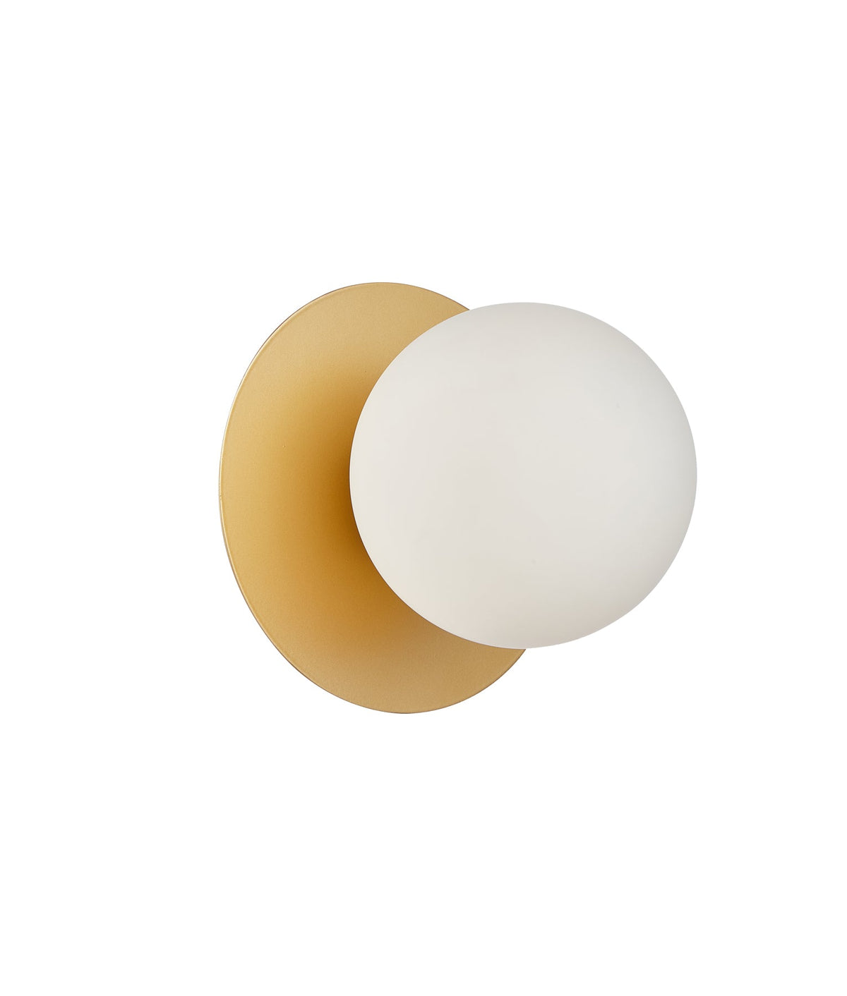 Balle Interior Round Opal Diffuser with Round Base Wall Light - Gold