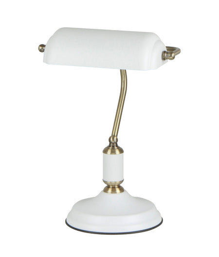 Banca Interior Banker Lamp with Cylindrical Shade - Matte White