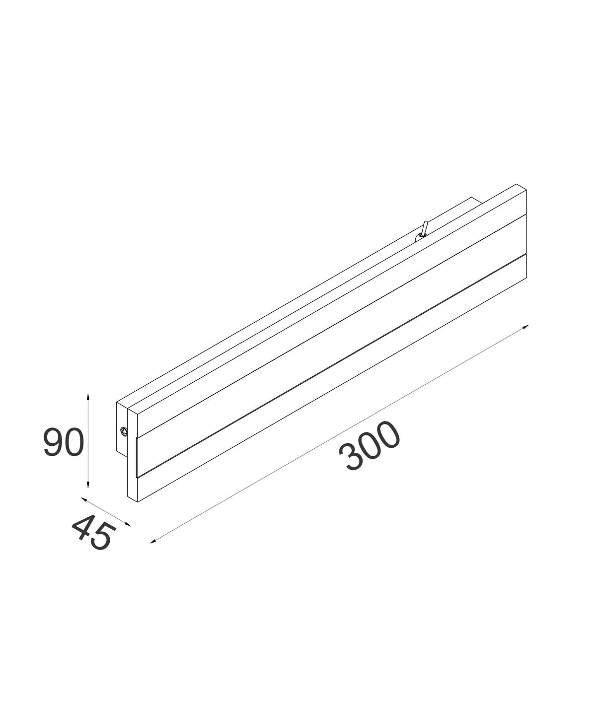 Banda LED Tri-CCT Rectangular with Frosted Diffuser Wall Light IP65 - Black / 1000mm