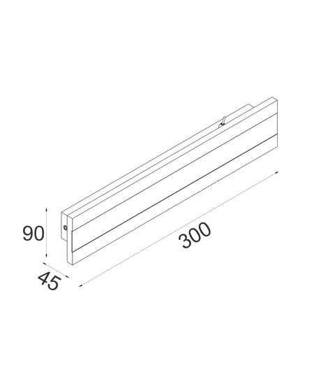Banda LED Tri-CCT Rectangular with Frosted Diffuser Wall Light IP65 - Black / 570mm