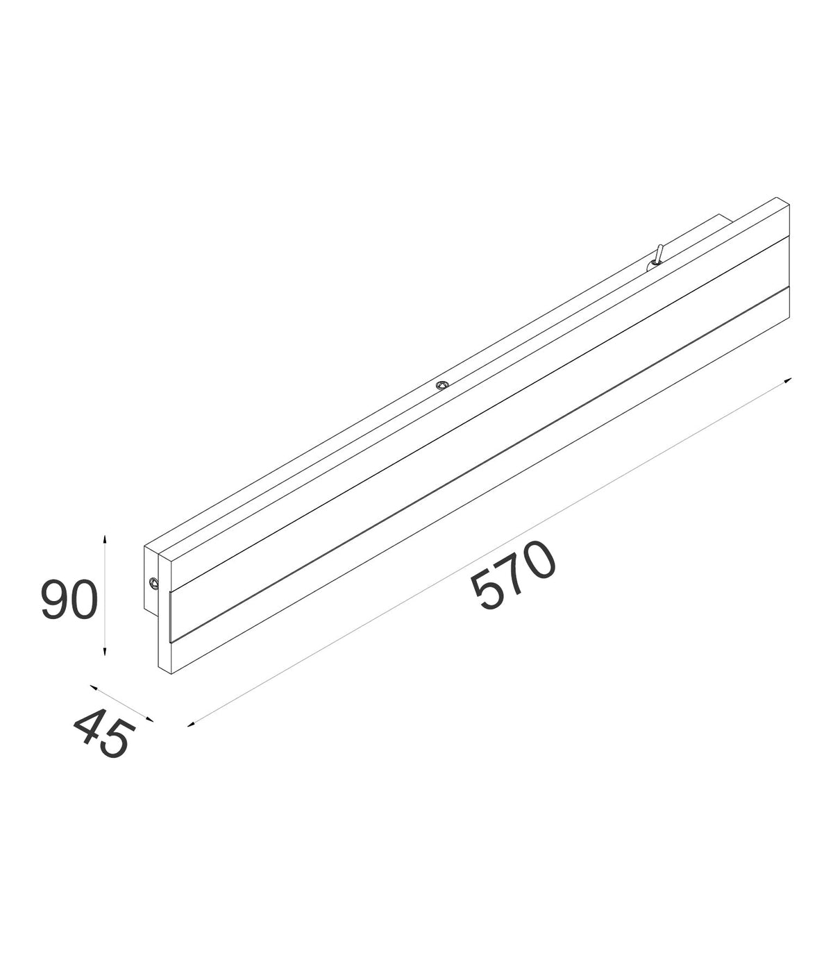 Banda LED Tri-CCT Rectangular with Frosted Diffuser Wall Light IP65 - White / 570mm