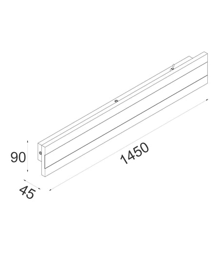 Banda LED Tri-CCT Rectangular with Frosted Diffuser Wall Light IP65 - Black / 1450mm