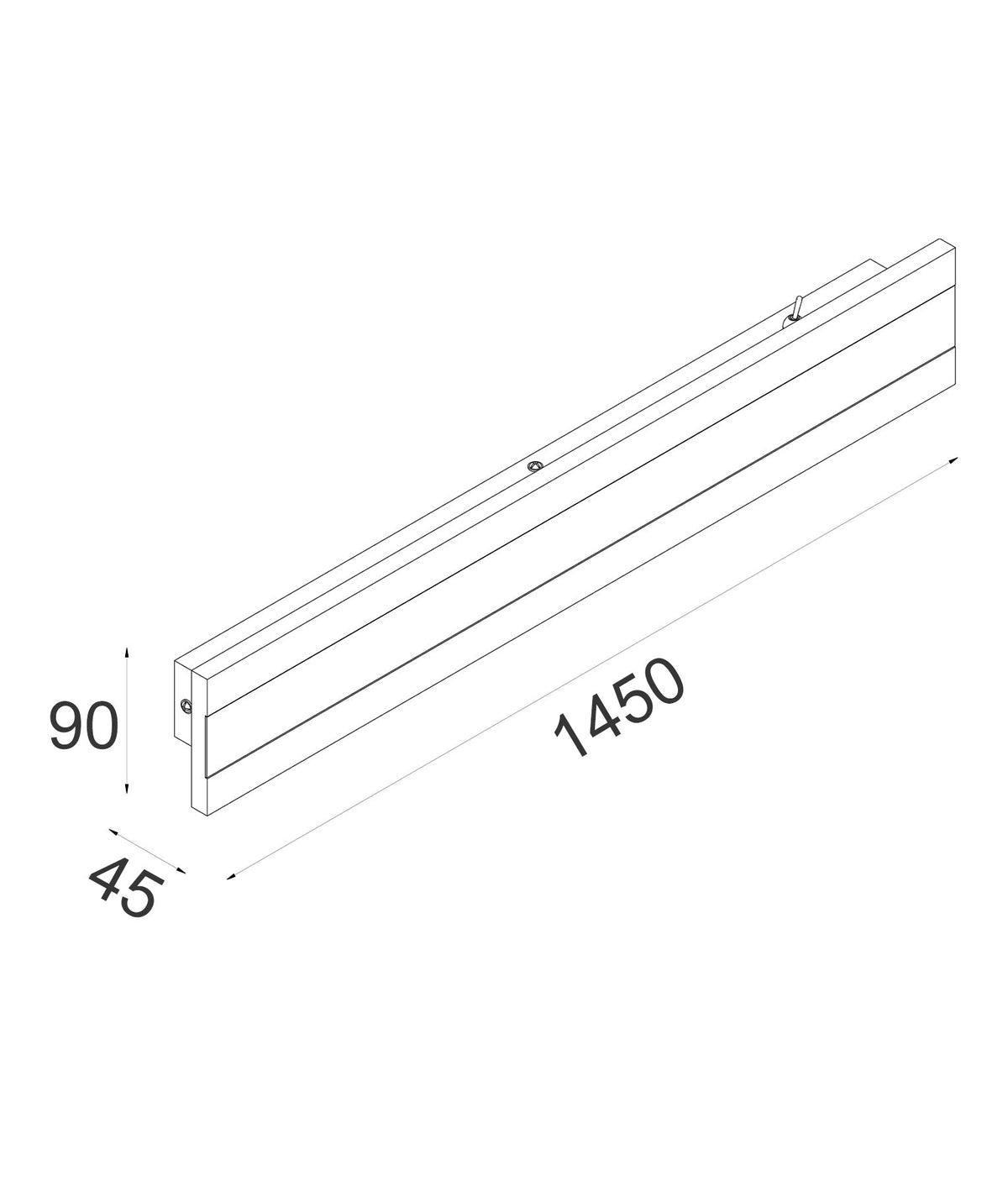 Banda LED Tri-CCT Rectangular with Frosted Diffuser Wall Light IP65 - White / 1450mm
