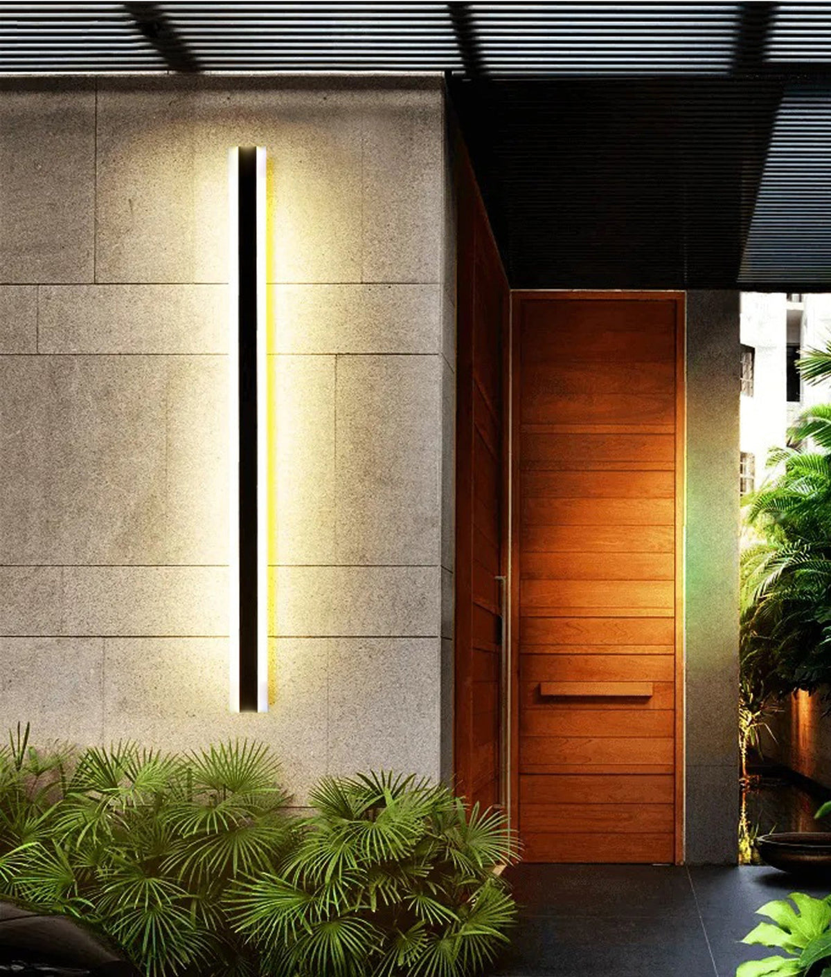 Banda LED Tri-CCT Rectangular with Frosted Diffuser Wall Light IP65 - Black / 1450mm