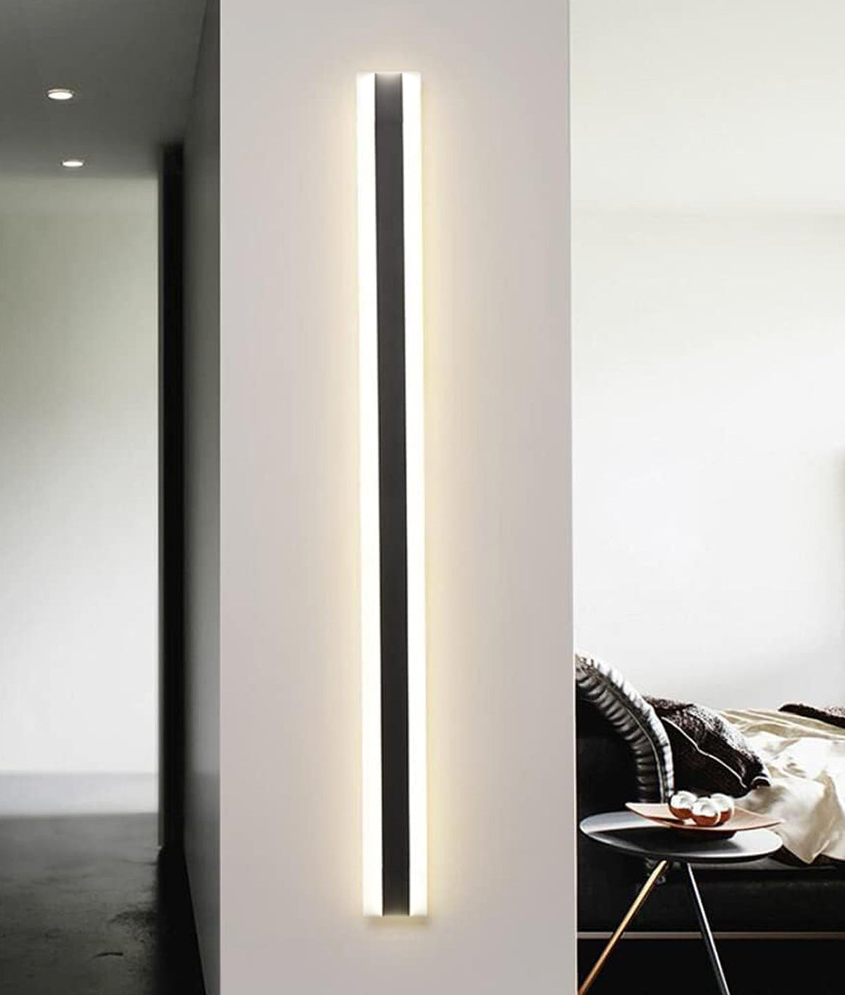 Banda LED Tri-CCT Rectangular with Frosted Diffuser Wall Light IP65 - Black / 1450mm